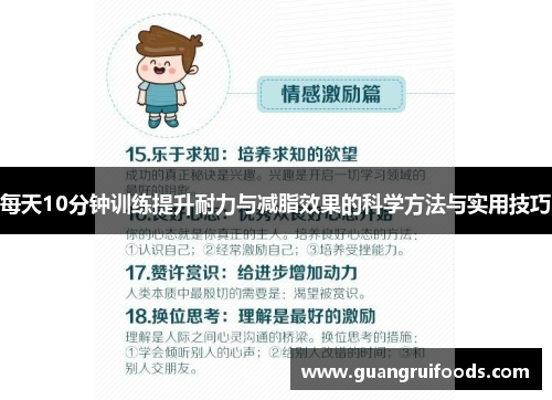 每天10分钟训练提升耐力与减脂效果的科学方法与实用技巧